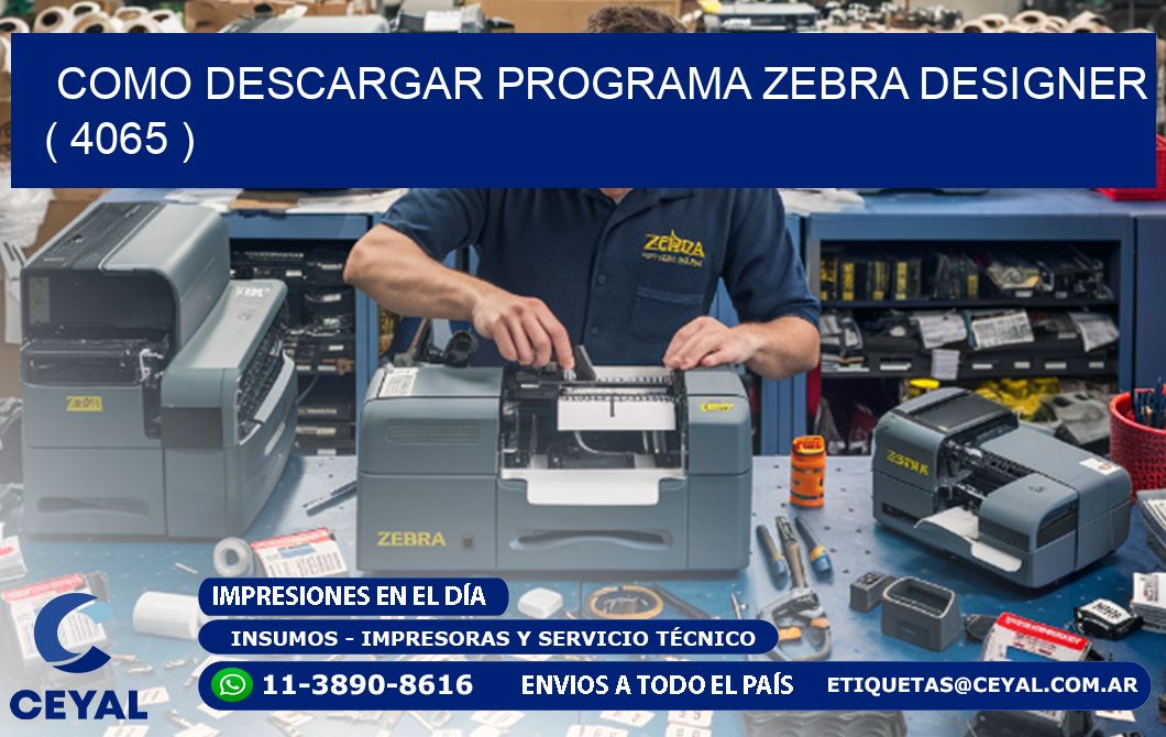 COMO DESCARGAR PROGRAMA ZEBRA DESIGNER ( 4065 )