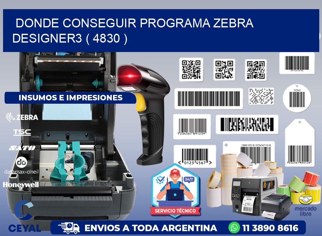 DONDE CONSEGUIR PROGRAMA ZEBRA DESIGNER3 ( 4830 )
