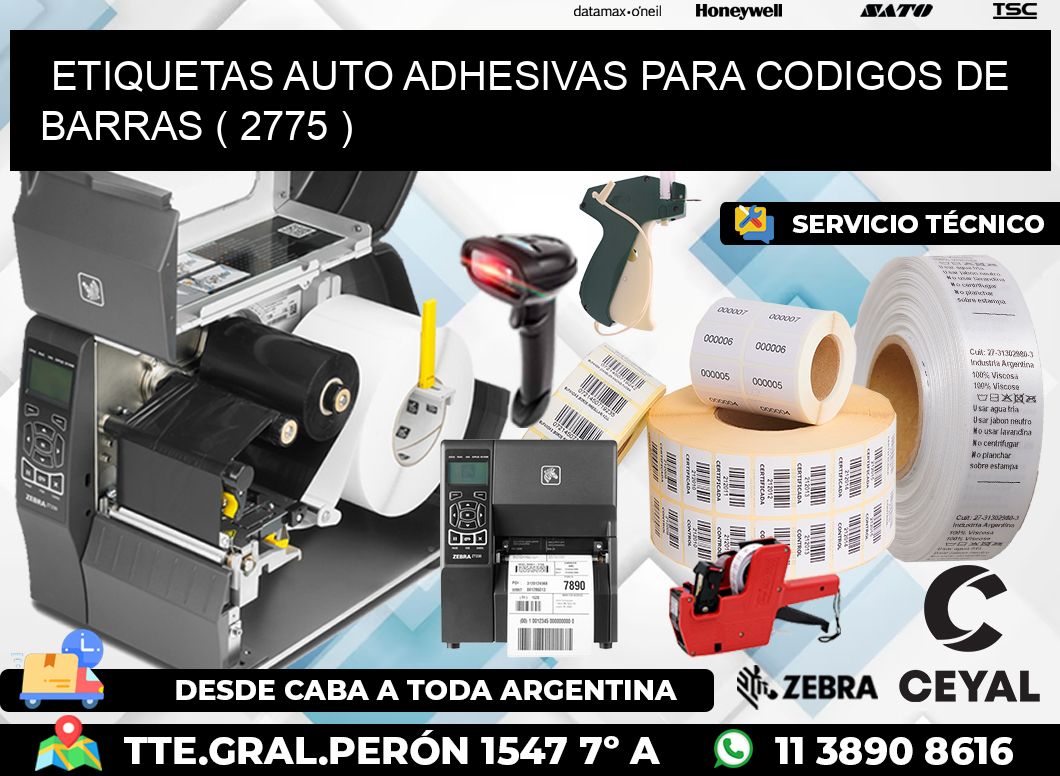 ETIQUETAS AUTO ADHESIVAS PARA CODIGOS DE BARRAS ( 2775 )