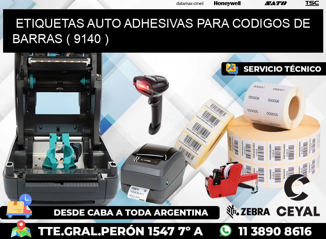 ETIQUETAS AUTO ADHESIVAS PARA CODIGOS DE BARRAS ( 9140 )