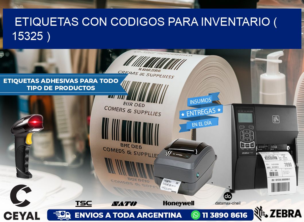 ETIQUETAS CON CODIGOS PARA INVENTARIO ( 15325 )