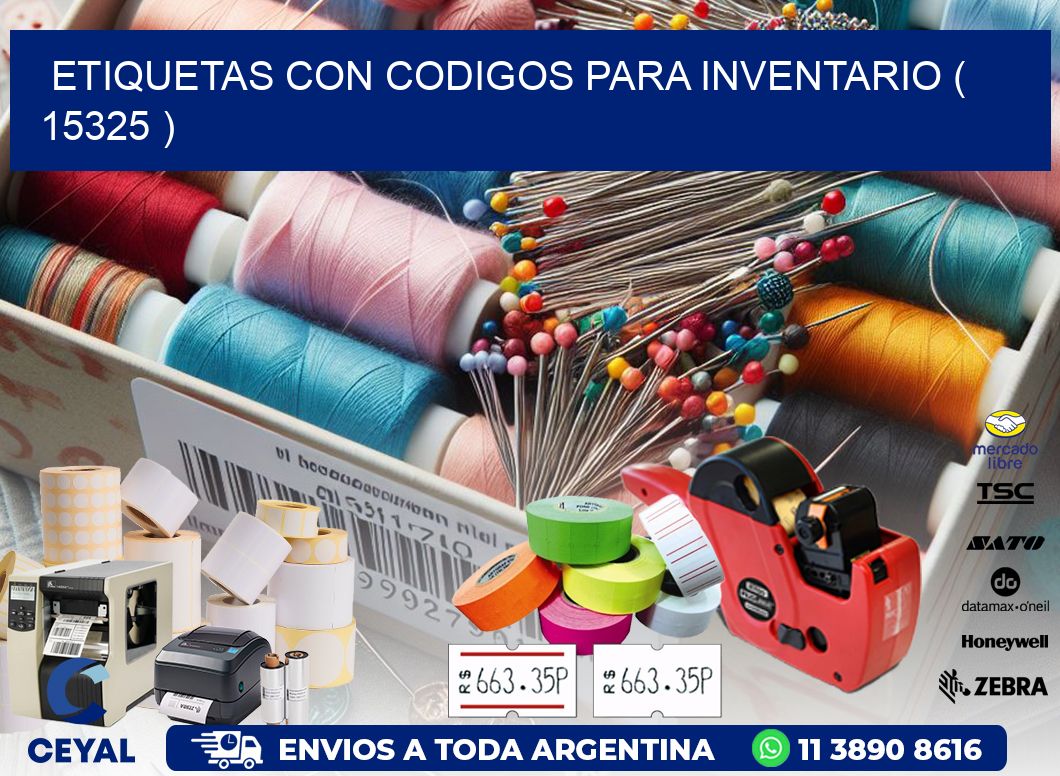 ETIQUETAS CON CODIGOS PARA INVENTARIO ( 15325 )