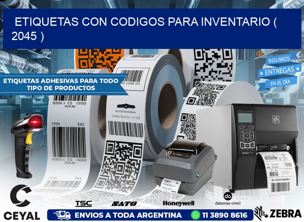 ETIQUETAS CON CODIGOS PARA INVENTARIO ( 2045 )