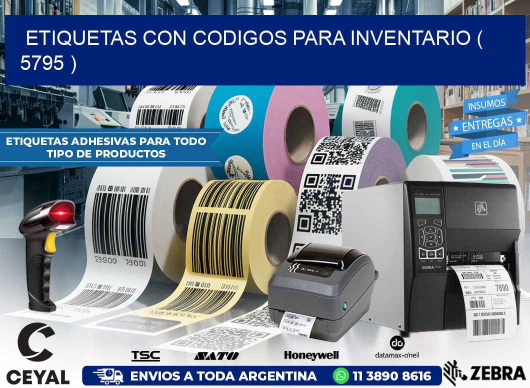 ETIQUETAS CON CODIGOS PARA INVENTARIO ( 5795 )