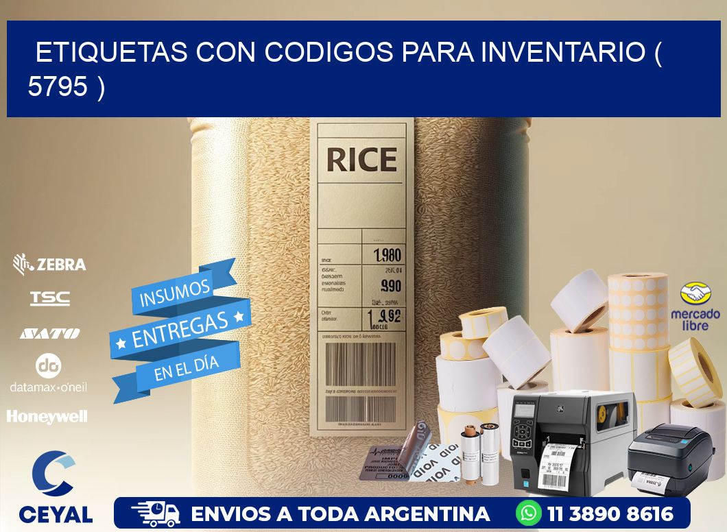 ETIQUETAS CON CODIGOS PARA INVENTARIO ( 5795 )