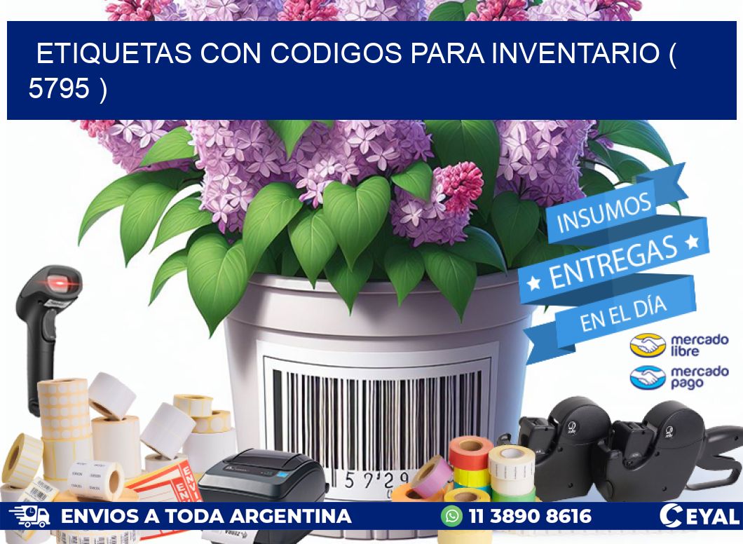 ETIQUETAS CON CODIGOS PARA INVENTARIO ( 5795 )