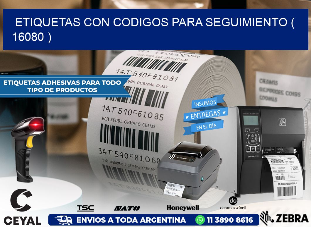 ETIQUETAS CON CODIGOS PARA SEGUIMIENTO ( 16080 )
