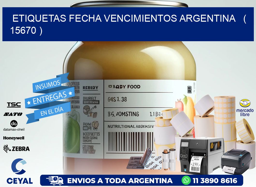 ETIQUETAS FECHA VENCIMIENTOS ARGENTINA   ( 15670 )