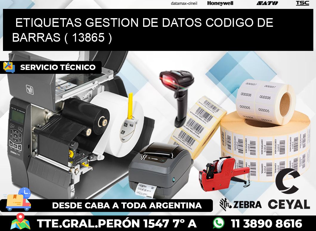 ETIQUETAS GESTION DE DATOS CODIGO DE BARRAS ( 13865 )