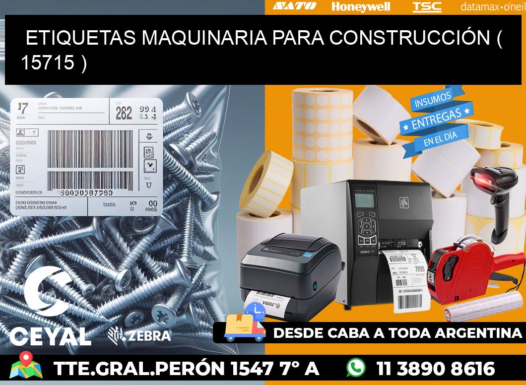 ETIQUETAS MAQUINARIA PARA CONSTRUCCIÓN ( 15715 )