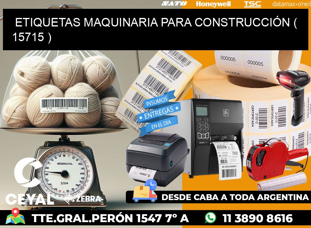 ETIQUETAS MAQUINARIA PARA CONSTRUCCIÓN ( 15715 )