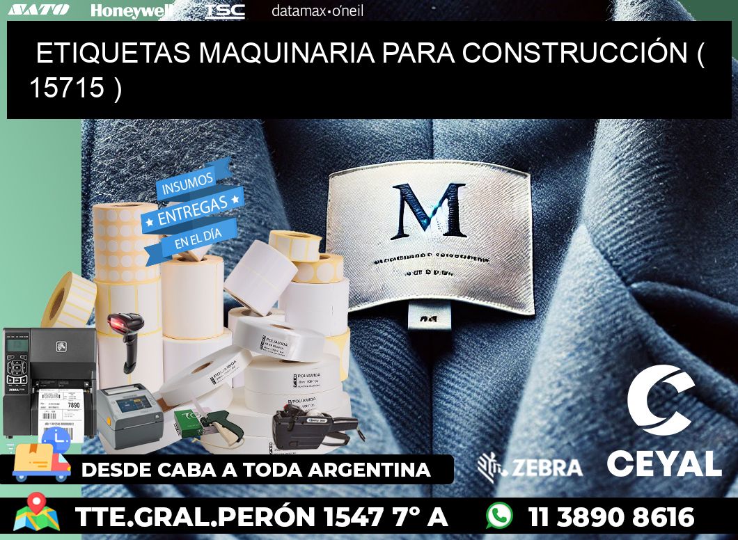 ETIQUETAS MAQUINARIA PARA CONSTRUCCIÓN ( 15715 )