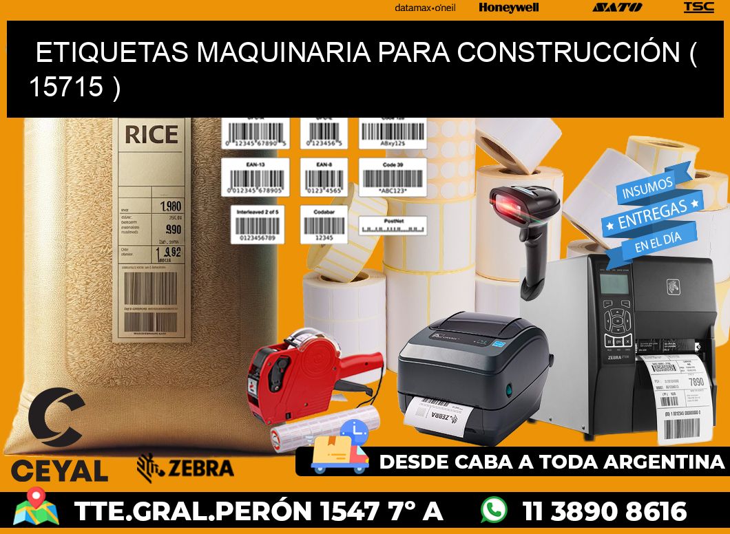 ETIQUETAS MAQUINARIA PARA CONSTRUCCIÓN ( 15715 )