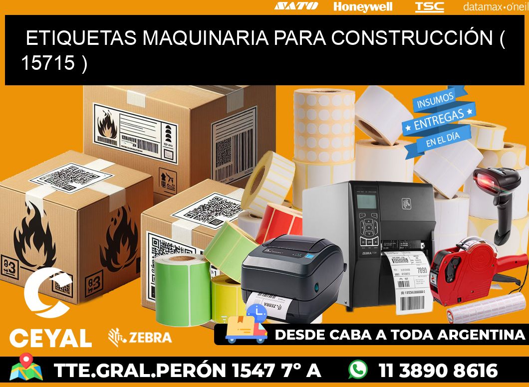 ETIQUETAS MAQUINARIA PARA CONSTRUCCIÓN ( 15715 )