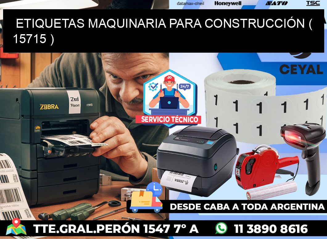 ETIQUETAS MAQUINARIA PARA CONSTRUCCIÓN ( 15715 )