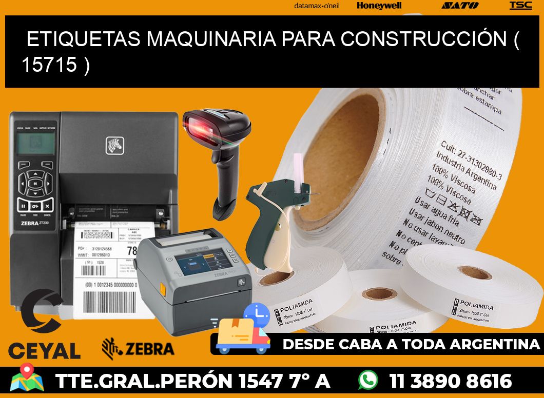 ETIQUETAS MAQUINARIA PARA CONSTRUCCIÓN ( 15715 )