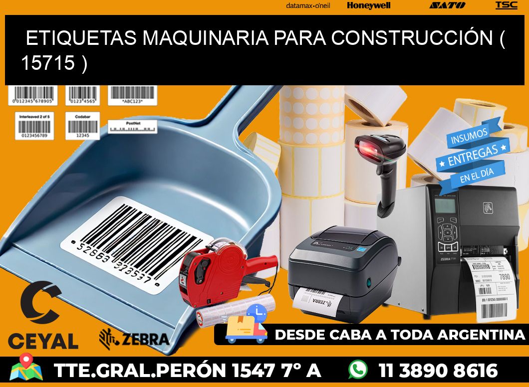 ETIQUETAS MAQUINARIA PARA CONSTRUCCIÓN ( 15715 )