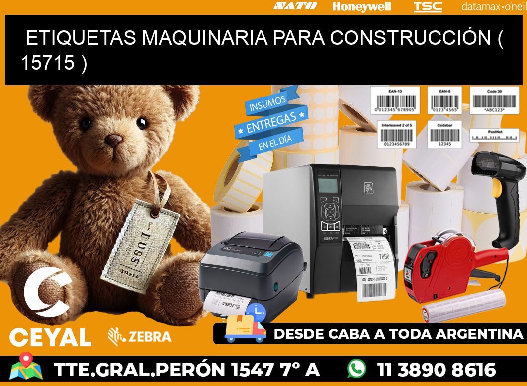 ETIQUETAS MAQUINARIA PARA CONSTRUCCIÓN ( 15715 )