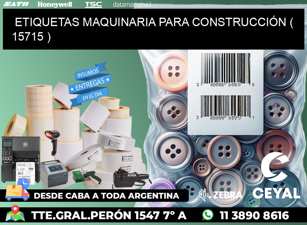 ETIQUETAS MAQUINARIA PARA CONSTRUCCIÓN ( 15715 )