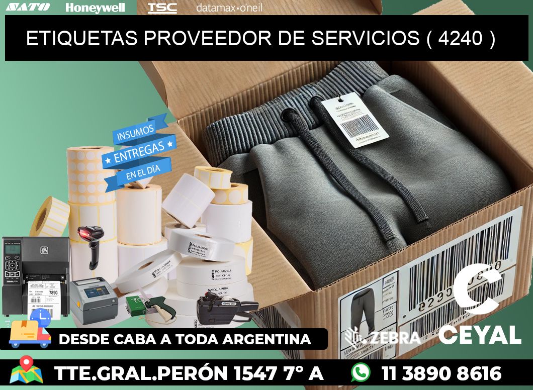 ETIQUETAS PROVEEDOR DE SERVICIOS ( 4240 )