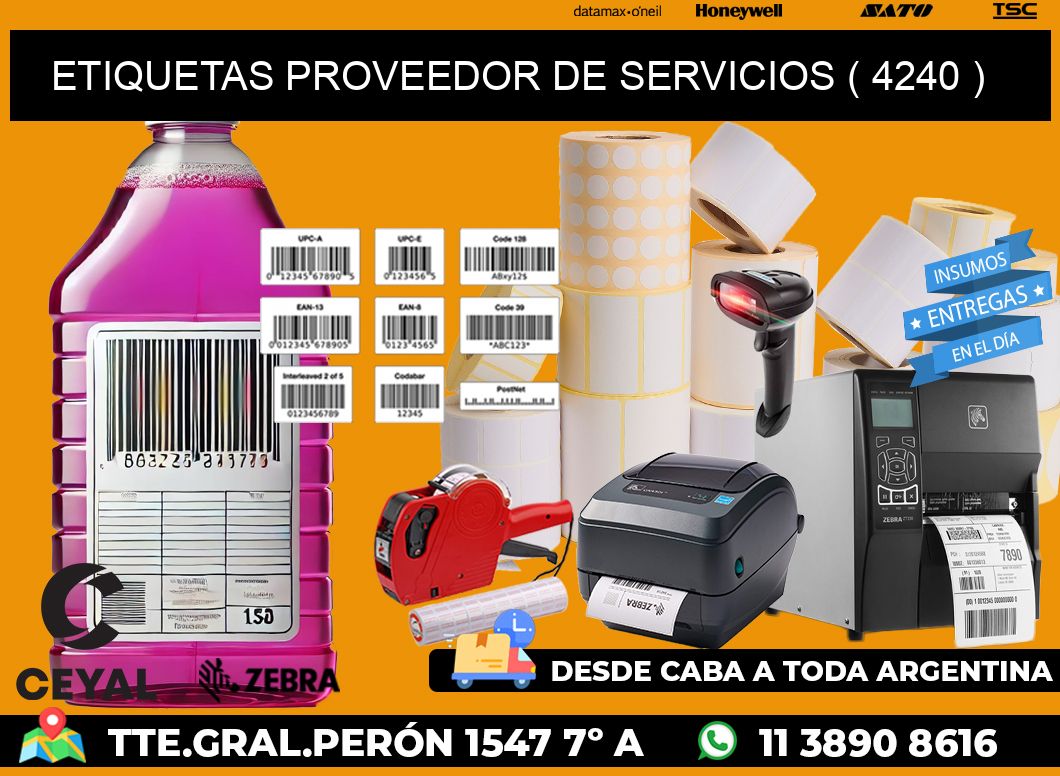 ETIQUETAS PROVEEDOR DE SERVICIOS ( 4240 )
