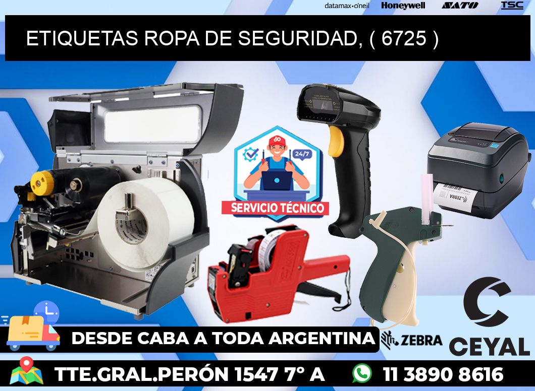 ETIQUETAS ROPA DE SEGURIDAD, ( 6725 )