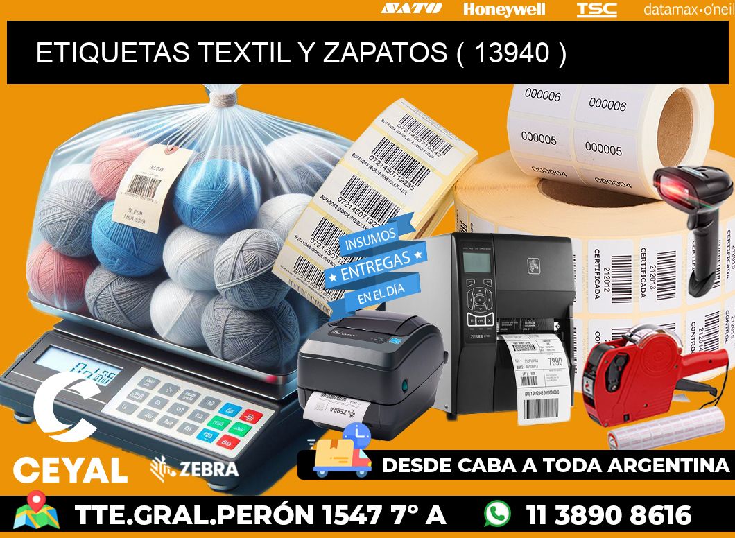 ETIQUETAS TEXTIL Y ZAPATOS ( 13940 )