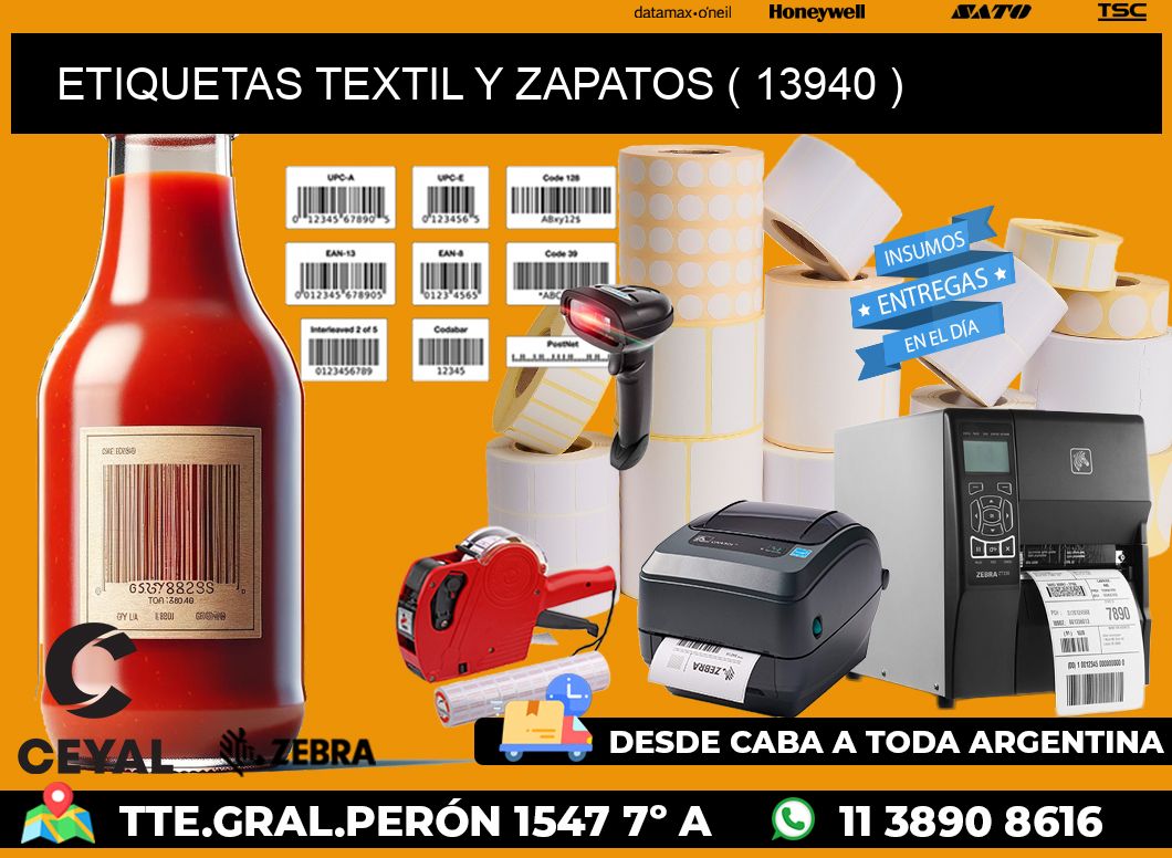 ETIQUETAS TEXTIL Y ZAPATOS ( 13940 )
