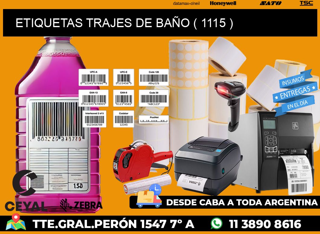 ETIQUETAS TRAJES DE BAÑO ( 1115 )