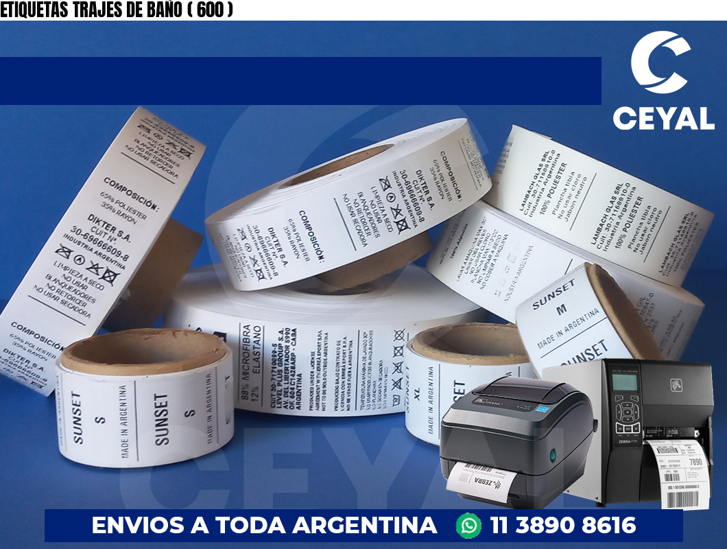 ETIQUETAS TRAJES DE BAÑO ( 600 )