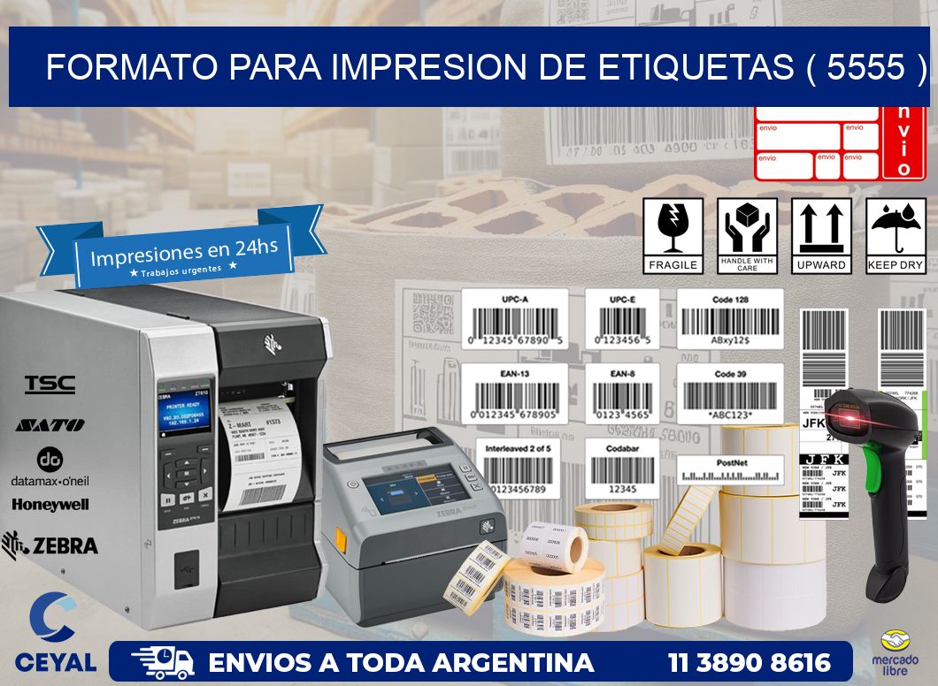 FORMATO PARA IMPRESION DE ETIQUETAS ( 5555 )