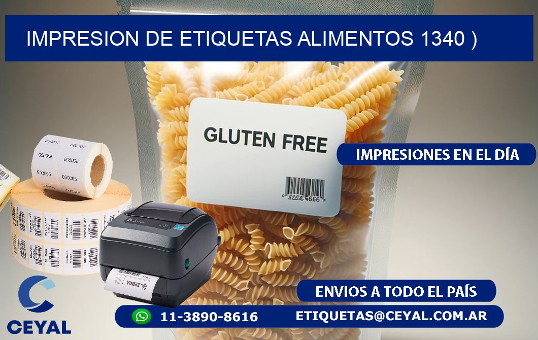 IMPRESION DE ETIQUETAS ALIMENTOS 1340 )