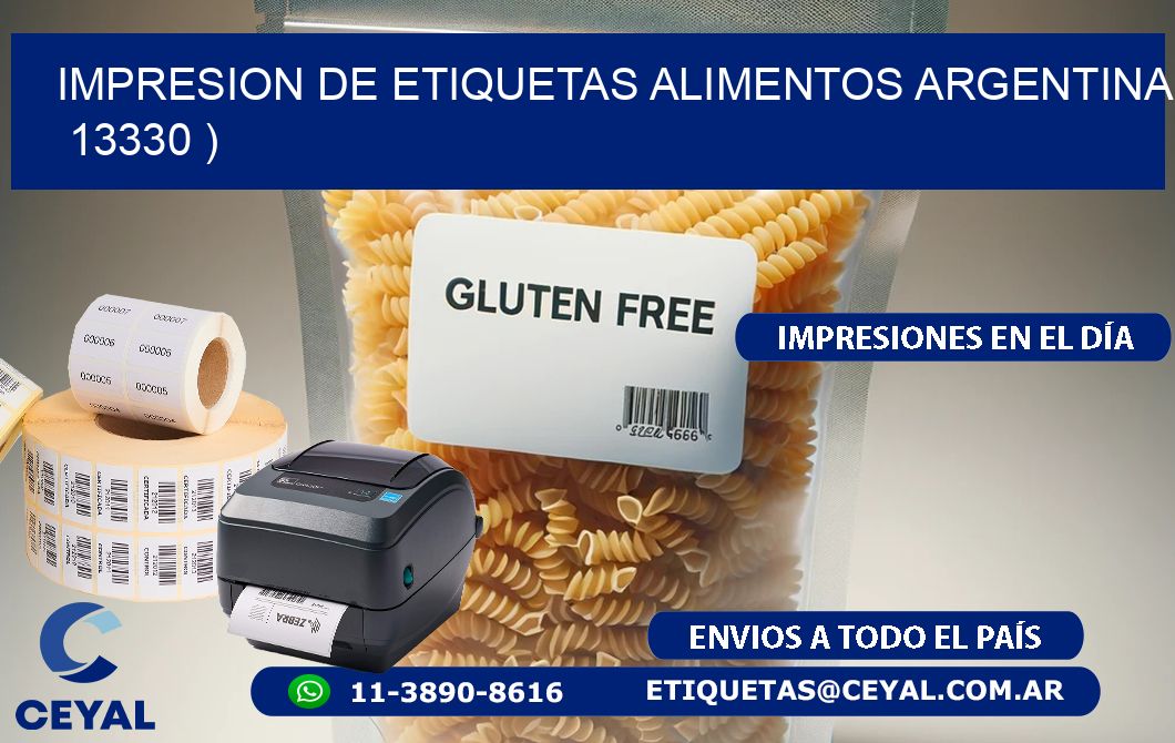 IMPRESION DE ETIQUETAS ALIMENTOS ARGENTINA   13330 )