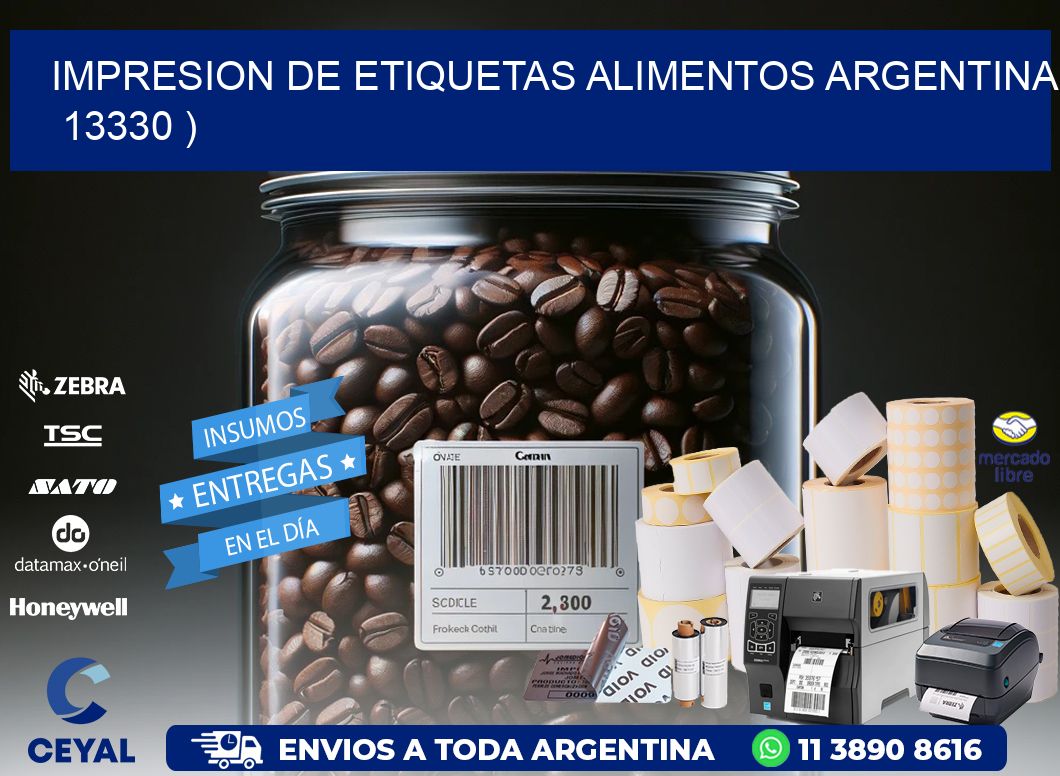 IMPRESION DE ETIQUETAS ALIMENTOS ARGENTINA   13330 )