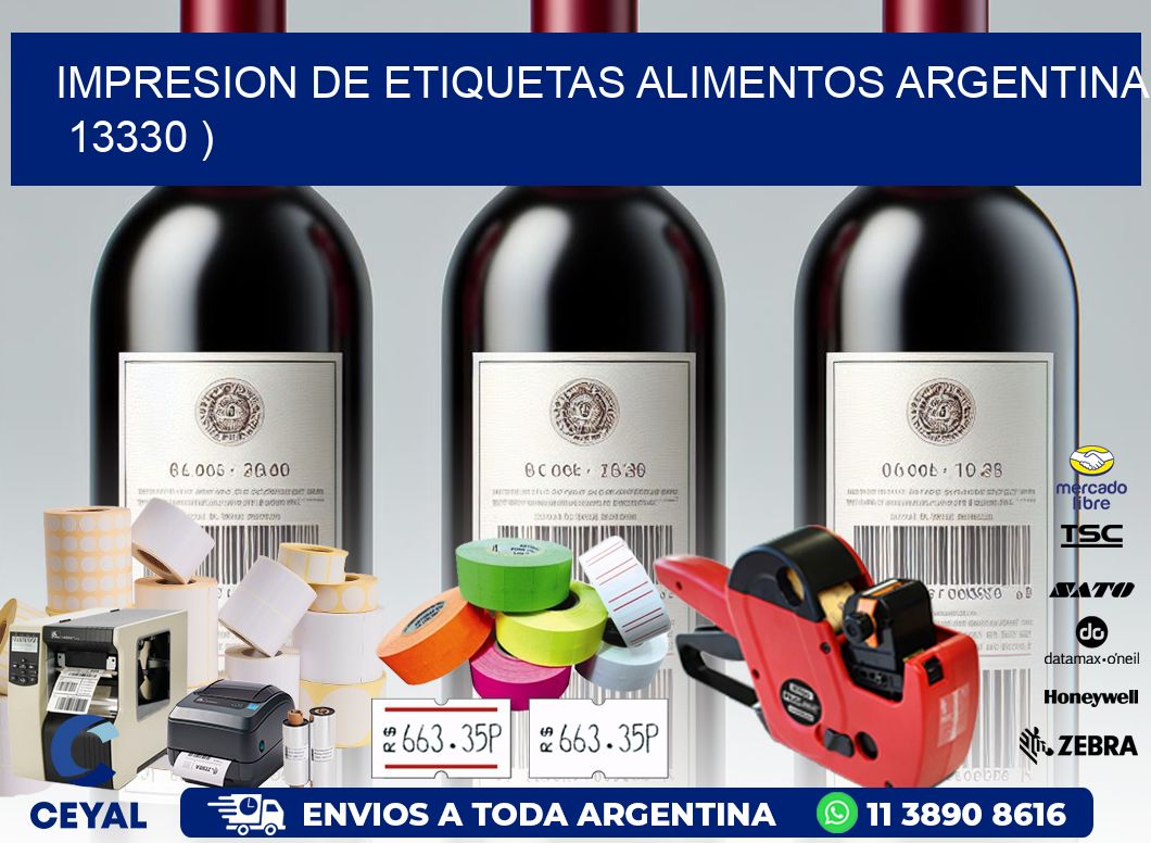IMPRESION DE ETIQUETAS ALIMENTOS ARGENTINA   13330 )