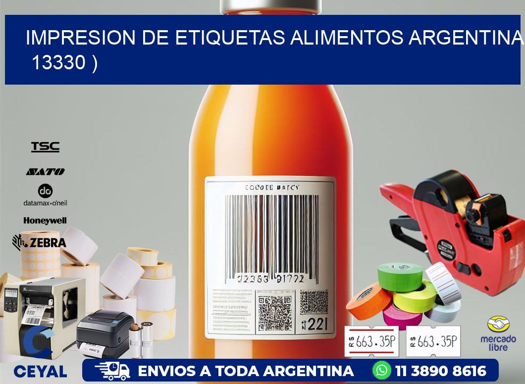 IMPRESION DE ETIQUETAS ALIMENTOS ARGENTINA   13330 )