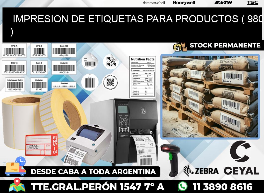IMPRESION DE ETIQUETAS PARA PRODUCTOS ( 980 )