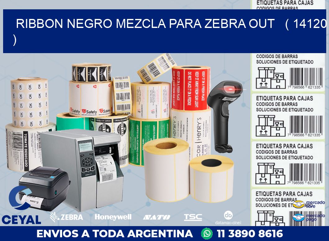 RIBBON NEGRO MEZCLA PARA ZEBRA OUT   ( 14120 )