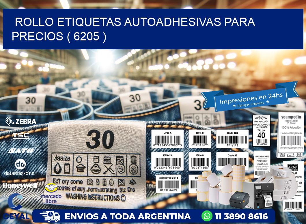 ROLLO ETIQUETAS AUTOADHESIVAS PARA PRECIOS ( 6205 )