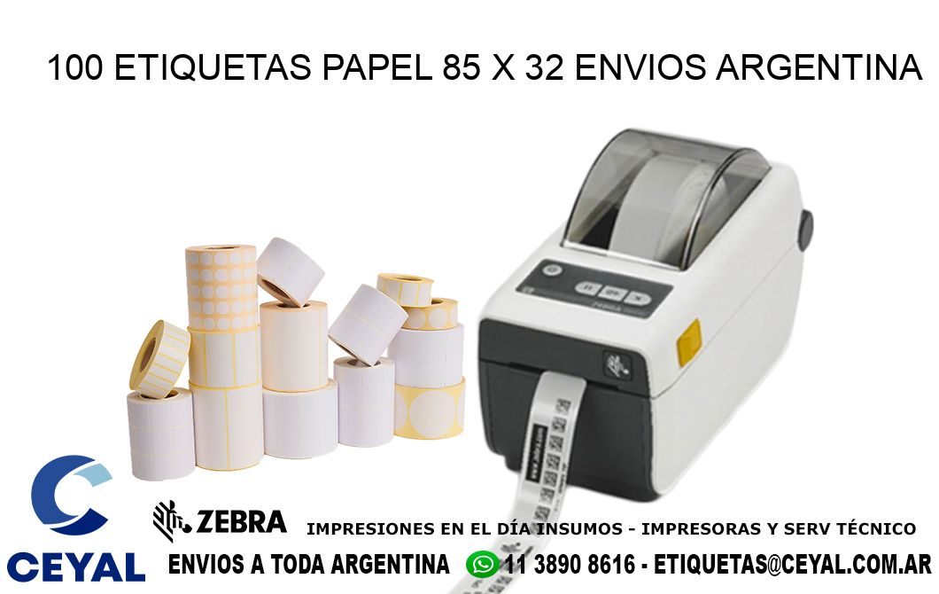 100 ETIQUETAS PAPEL 85 x 32 ENVIOS ARGENTINA