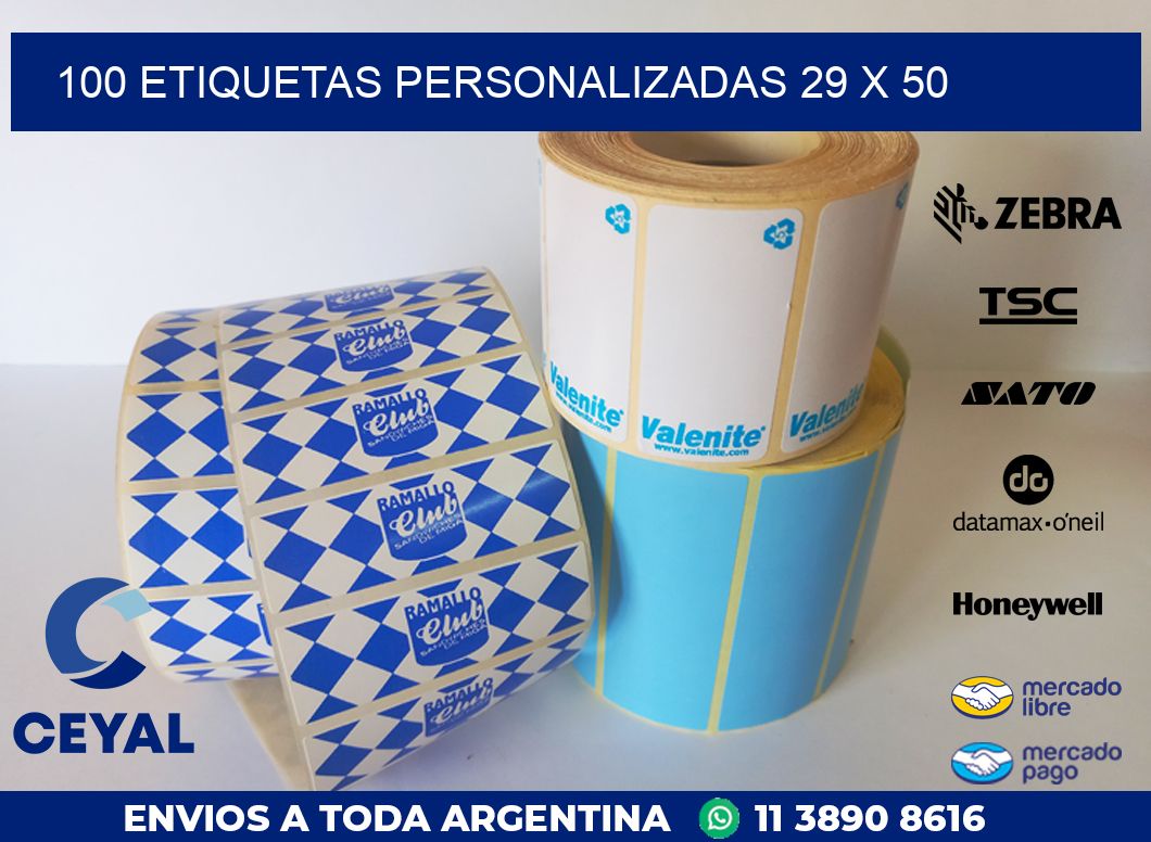 100 ETIQUETAS PERSONALIZADAS 29 x 50