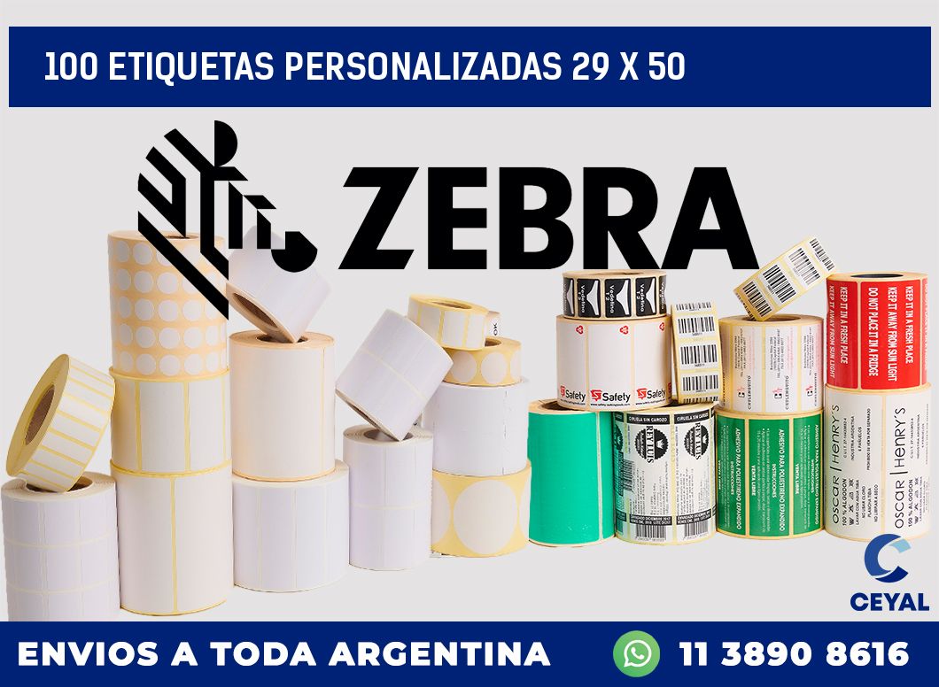 100 ETIQUETAS PERSONALIZADAS 29 x 50