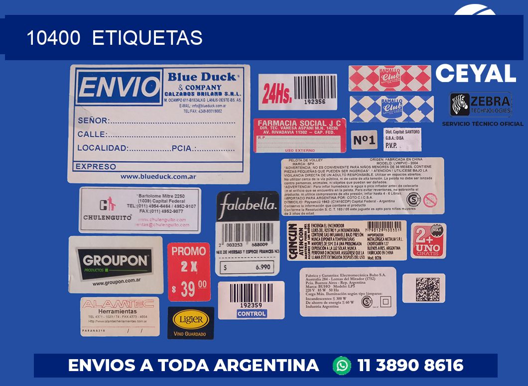 10400  ETIQUETAS