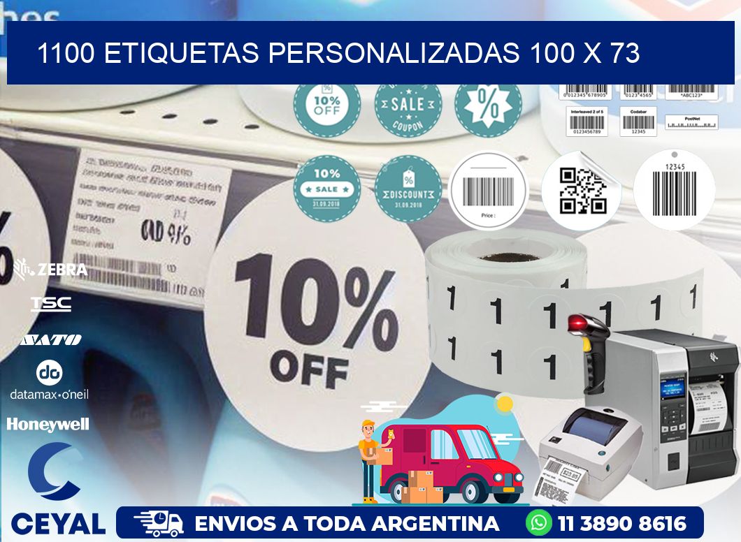 1100 ETIQUETAS PERSONALIZADAS 100 x 73