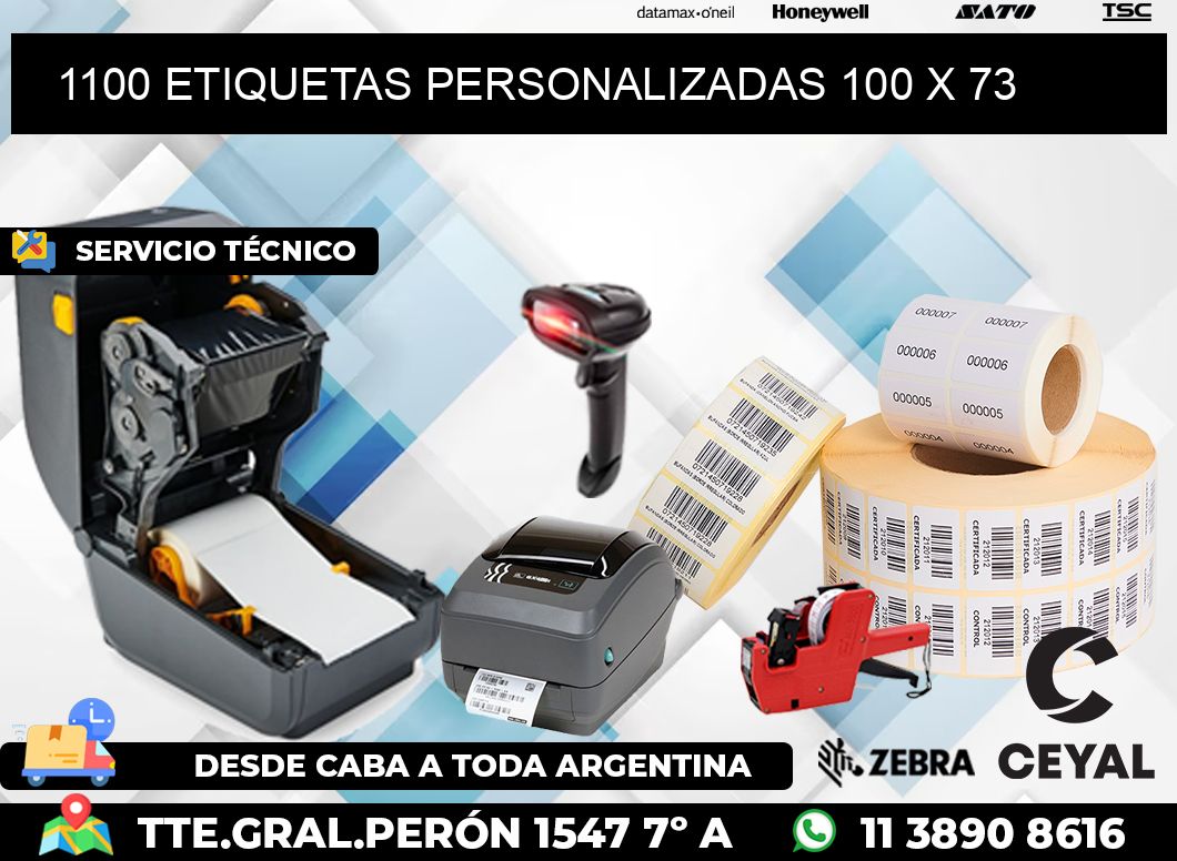 1100 ETIQUETAS PERSONALIZADAS 100 x 73