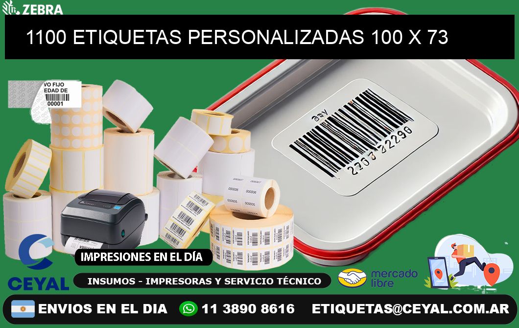 1100 ETIQUETAS PERSONALIZADAS 100 x 73