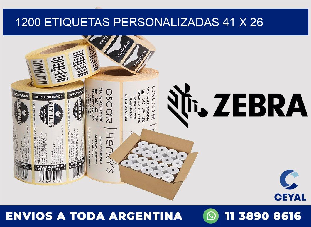 1200 ETIQUETAS PERSONALIZADAS 41 x 26