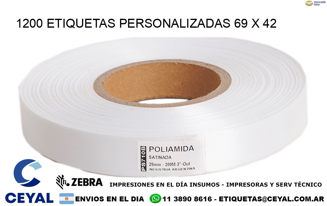 1200 ETIQUETAS PERSONALIZADAS 69 x 42