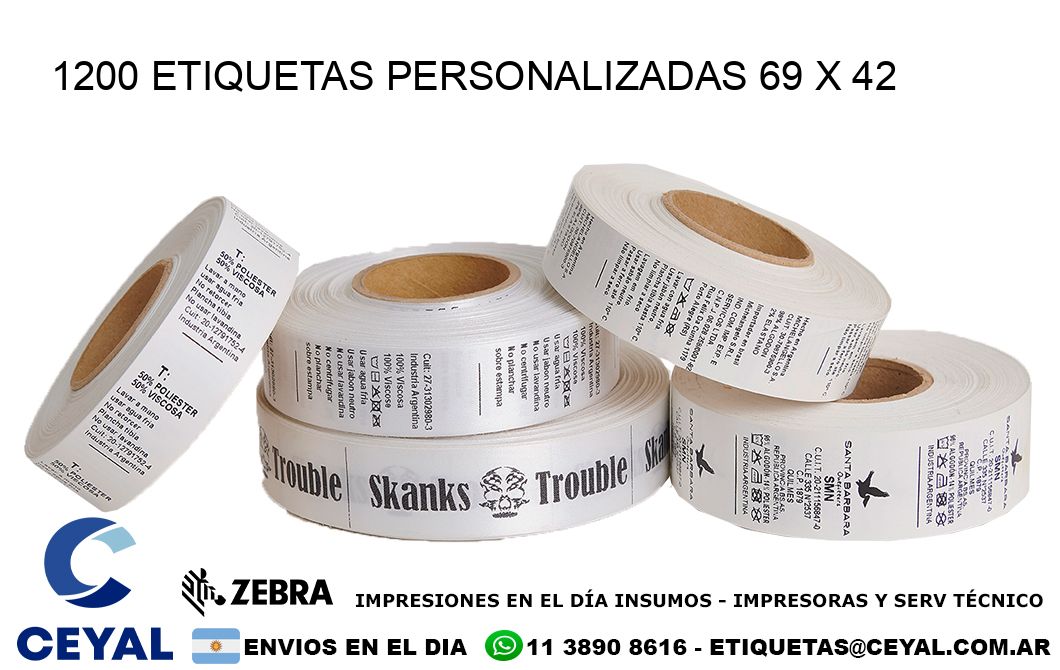1200 ETIQUETAS PERSONALIZADAS 69 x 42
