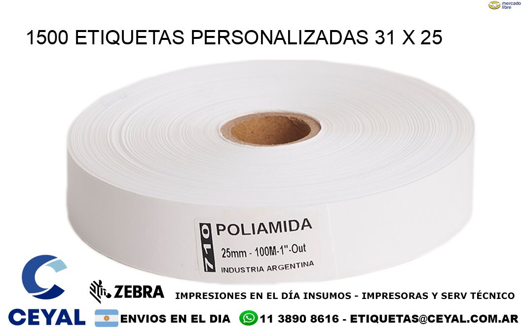 1500 ETIQUETAS PERSONALIZADAS 31 x 25